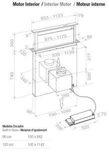 Встраиваемая в столешницу вытяжка Пандо E-320/90 INOX CT V.1200 фото 4 в Санкт-Петербурге Встраиваемая в столешницу вытяжка Pando E-320/90 INOX CT V.1200 фото 4 в Санкт-Петербурге