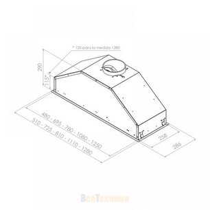 Встраиваемая вытяжка Pando GTI/725 INOX V.850 SEC фото 2 в Санкт-Петербурге
