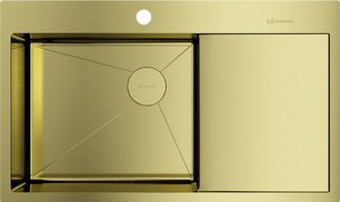 Мойка Омойкири AKISAME 86 SIDE LG-L светлое золото крыло справа фото Мойка Omoikiri AKISAME 86 SIDE LG-L светлое золото крыло справа фото