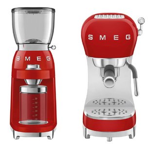 Smeg 50`s Style (кофемашина ECF02RDEU + кофемолка CGF11RDEU) фото в Санкт-Петербурге