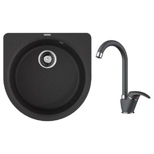 Omoikiri (мойка Akegata 51 BL + смеситель UMI BL) фото в Санкт-Петербурге