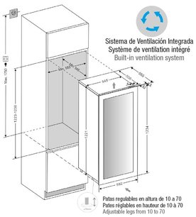 Встраиваемый винный шкаф Pando PVMAV 124-70CRR фото 3 в Санкт-Петербурге