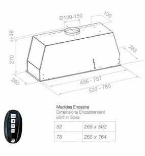 Встраиваемая вытяжка Pando NEO/52 INOX V. 830 SEC фото 2 в Санкт-Петербурге
