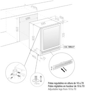 Встраиваемый винный шкаф Pando PVMBP 60-45XL фото 3 в Санкт-Петербурге