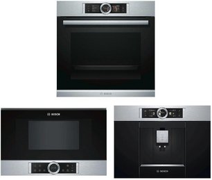 Bosch (духовой шкаф HSG636BS1 + кофемашина CTL636ES1 + микроволновая печь BFR634GS1) фото в Санкт-Петербурге