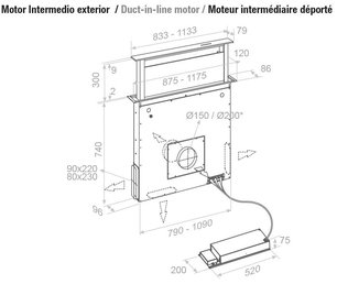 Встраиваемая в столешницу вытяжка Пандо E-320/90 INOX CT V.1200 фото 3 в Санкт-Петербурге Встраиваемая в столешницу вытяжка Pando E-320/90 INOX CT V.1200 фото 3 в Санкт-Петербурге