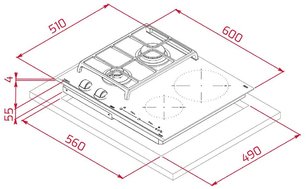 Варочная панель Teka HYBRID JZC 64322 ABN BLACK фото 2 в Санкт-Петербурге