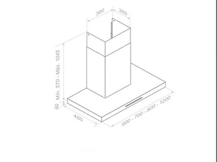 Встраиваемая вытяжка Pando P-825/60 INOX V.850 SEC фото 2 в Санкт-Петербурге
