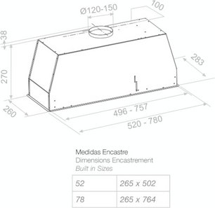 Встраиваемая вытяжка Pando NEO/78 INOX V. 830 SEC фото 2 в Санкт-Петербурге
