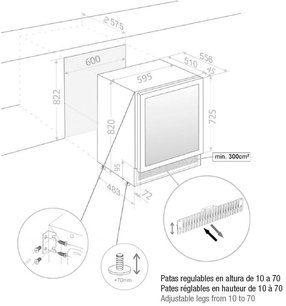 Встраиваемый винный шкаф Pando PVMBP 60-45 PAL фото 3 в Санкт-Петербурге