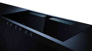 Индукционная варочная поверхность с вытяжкой Kuppersbusch с чёрными ручками KMI 12850.0 SR-S Stainless steel фото 3 в Санкт-Петербурге