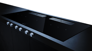 Индукционная варочная поверхность с вытяжкой Kuppersbusch KMI 12850.0 SR-E Silver Chrome фото 3 в Санкт-Петербурге