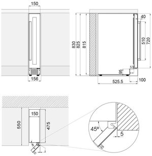Встраиваемый винный шкаф Pando PVZB 15-9 XL фото 4 в Санкт-Петербурге