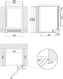 Встраиваемый винный шкаф Pando PVMB 60-46CRR фото 2 в Санкт-Петербурге