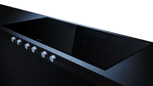 Индукционная варочная поверхность с вытяжкой Kuppersbusch KMI 12850.0 SR-E Black Chrome фото 3 в Санкт-Петербурге