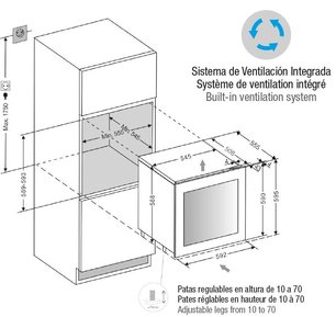 Встраиваемый винный шкаф Pando PVMAVP 60-25CRL фото 3 в Санкт-Петербурге