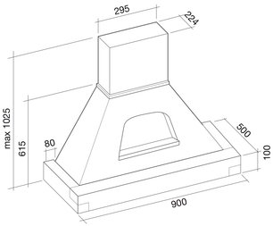 Вытяжка Falmec Melissa Gardenia 90 (600) S мореный дуб фото 3 в Санкт-Петербурге
