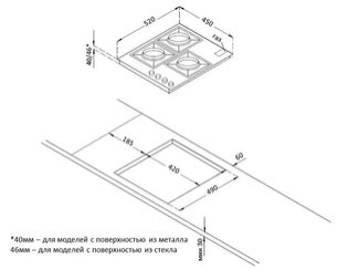 Газовая стеклянная варочная панель Кертинг HGG 4825 CTN фото 4 в Санкт-Петербурге Газовая стеклянная варочная панель Korting HGG 4825 CTN фото 4 в Санкт-Петербурге