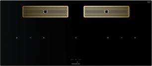 Индукционная варочная поверхность с вытяжкой Kuppersbusch KMI 12850.0 SR-E Gold фото в Санкт-Петербурге