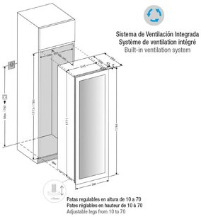 Встраиваемый винный шкаф Пандо PVMAV 178-112CRR фото 3 в Санкт-Петербурге Встраиваемый винный шкаф Pando PVMAV 178-112CRR фото 3 в Санкт-Петербурге