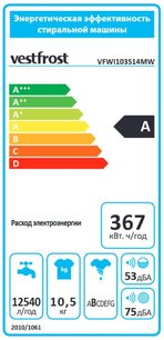 Стиральная машина Вестфрост VFWI103S14MW фото 3 в Санкт-Петербурге Стиральная машина Vestfrost VFWI103S14MW фото 3 в Санкт-Петербурге