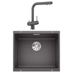 Blanco (мойка SUBLINE 500-U SILGRANIT + FONTAS-S II SILGRANIT темная скала) фото в Санкт-Петербурге