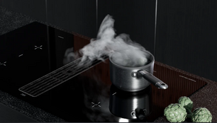 Индукционная варочная поверхность с вытяжкой Kuppersbusch KMI 12850.0 SR-S Black Chrome фото 4 в Санкт-Петербурге