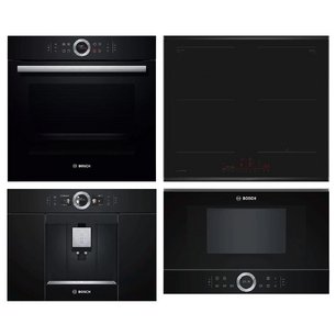 Bosch (варочная панель PVQ695HC1Z + духовой шкаф HBG633BB1 + микроволновая печь BFR634GB1 + кофемашина CTL636EB6) фото в Санкт-Петербурге
