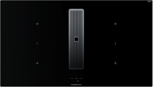 Индукционная варочная поверхность с вытяжкой Kuppersbusch с чёрными ручками KMI 9850.1 SR-S Stainless steel фото в Санкт-Петербурге