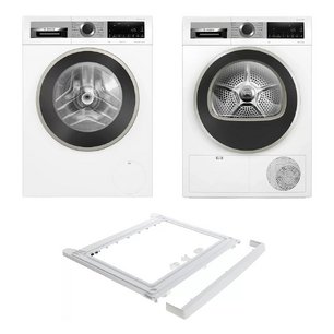 Bosch Serie 4 (стиральная машина WGA24400ME + сушильная машина WQG1420AME + монтажный элемент WTZ20410) фото в Санкт-Петербурге Bosch Serie 4 (стиральная машина WGA24400ME + сушильная машина WQG1420AME + монтажный элемент WTZ20410) фото в Санкт-Петербурге