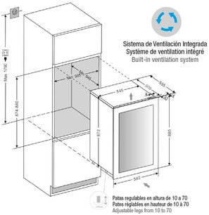 Встраиваемый винный шкаф Pando PVMAV 88-49CRR фото 3 в Санкт-Петербурге