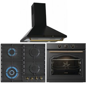 Gorenje (варочная панель GW642CLB + духовой шкаф BO6735CLB + вытяжка WHC63CLB) фото в Санкт-Петербурге