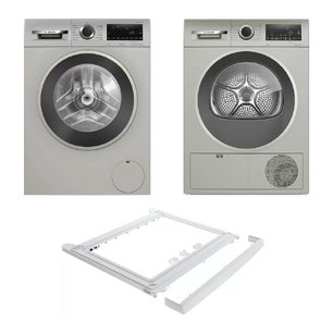 Bosch Serie 4 (стиральная машина WGA2440XME + сушильная машина WQG1420XME + монтажный элемент WTZ20410) фото в Санкт-Петербурге Bosch Serie 4 (стиральная машина WGA2440XME + сушильная машина WQG1420XME + монтажный элемент WTZ20410) фото в Санкт-Петербурге