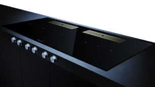 Индукционная варочная поверхность с вытяжкой Kuppersbusch KMI 12850.0 SR-E Gold фото 3 в Санкт-Петербурге