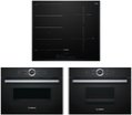 Bosch (духовой шкаф CMG633BB1 + пароварка CDG634AB0 + варочная панель PXE651FC1E)