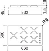 Газовая варочная панель Barazza 1PSPF95 фото 4 в Санкт-Петербурге