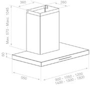 Вытяжка Pando P-861/90 IX V.1050 ECO SEC PLUS фото 2 в Санкт-Петербурге