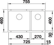Мойка Бланко SUBLINE 430/270-U с отводной арматурой InFino® черный фото 4 в Санкт-Петербурге Мойка Blanco SUBLINE 430/270-U с отводной арматурой InFino® черный фото 4 в Санкт-Петербурге