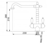 Смеситель Франке Old England золото (с двумя ручками) фото 3 в Санкт-Петербурге Смеситель Franke Old England золото (с двумя ручками) фото 3 в Санкт-Петербурге