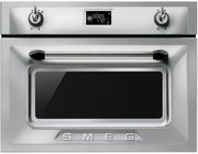 Компактный духовой шкаф с СВЧ Smeg SF4920MCX