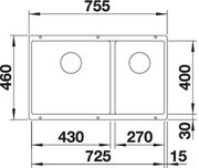Мойка Бланко SUBLINE 430/270-U с отводной арматурой InFino® мускат фото 3 в Санкт-Петербурге Мойка Blanco SUBLINE 430/270-U с отводной арматурой InFino® мускат фото 3 в Санкт-Петербурге